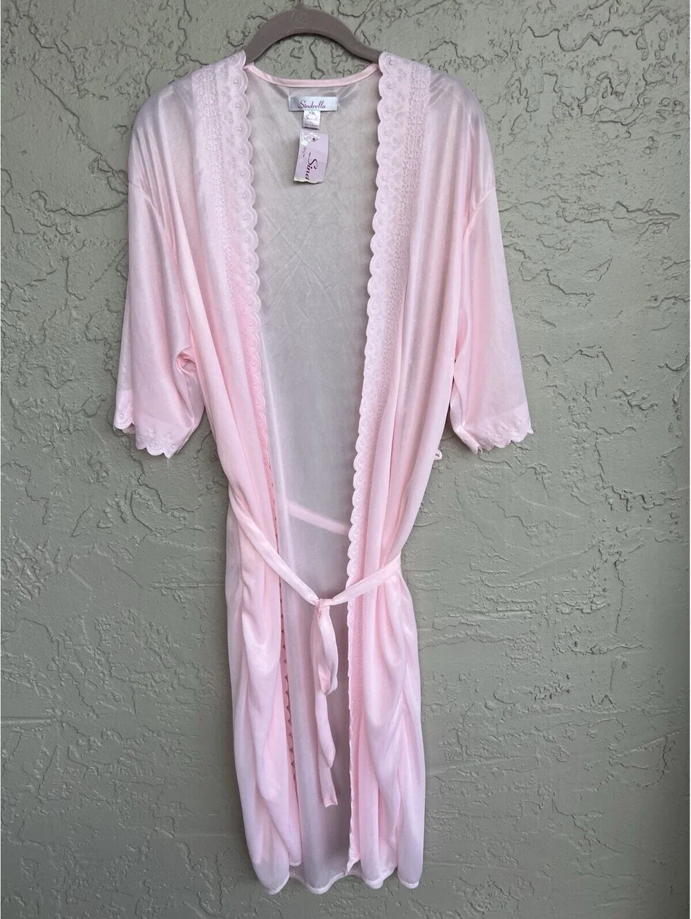 Sindrell Light Pink Polyester Sheer New Robe Size XXL